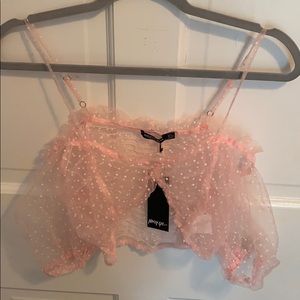 Nasty Gal puff sleeve crop top